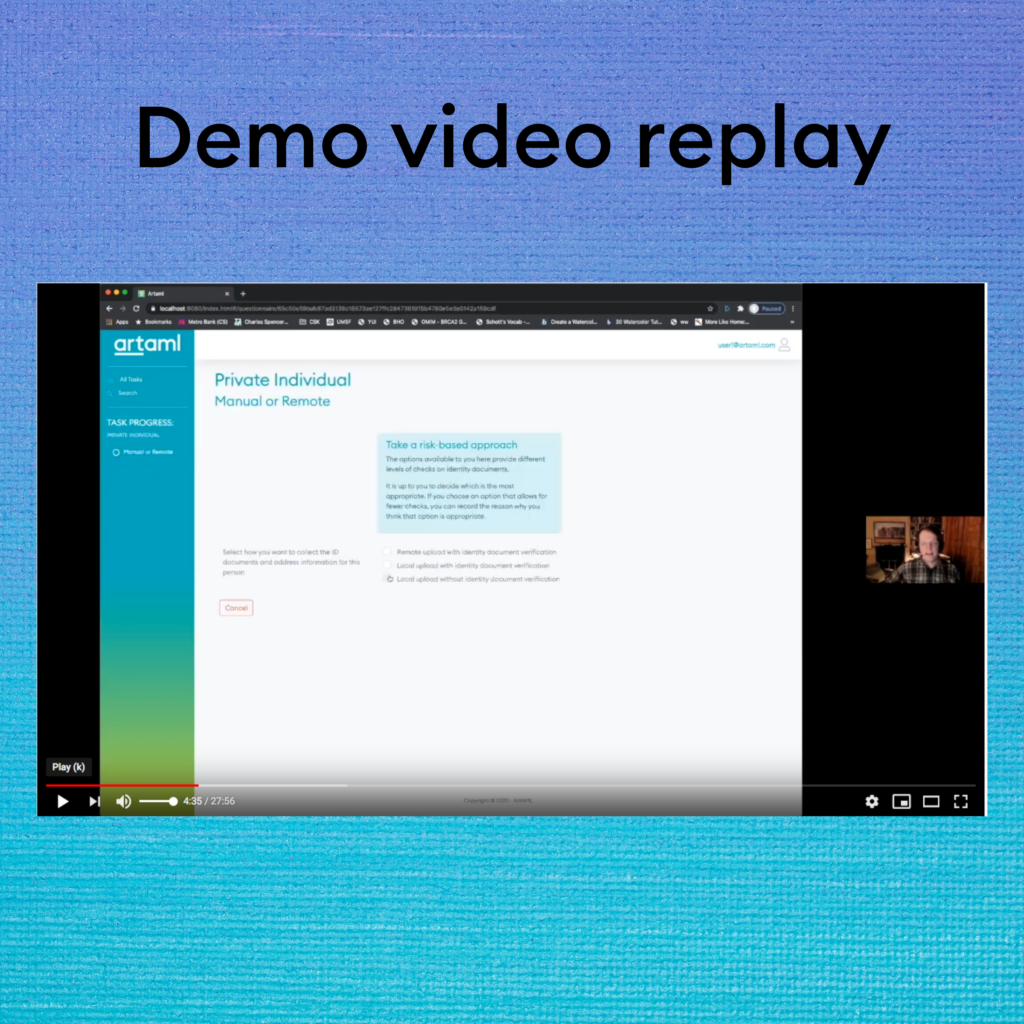 Image of video with gradiant background and text that reads "Demo video replay"