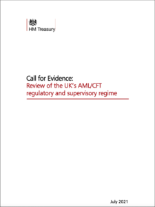 Front cover for Consultation to review the supervisory regime for AML